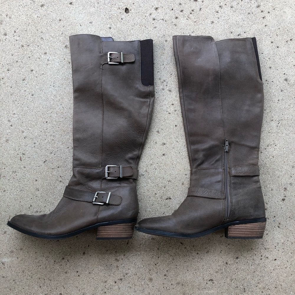 Anthropologie Sz 10 leather Buckle Boots